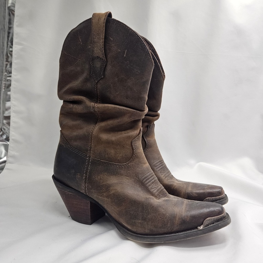 Durango RD3494 Women's 10" Crush Brown Sultry Slouch Western Cowboy Boot 6.5M US